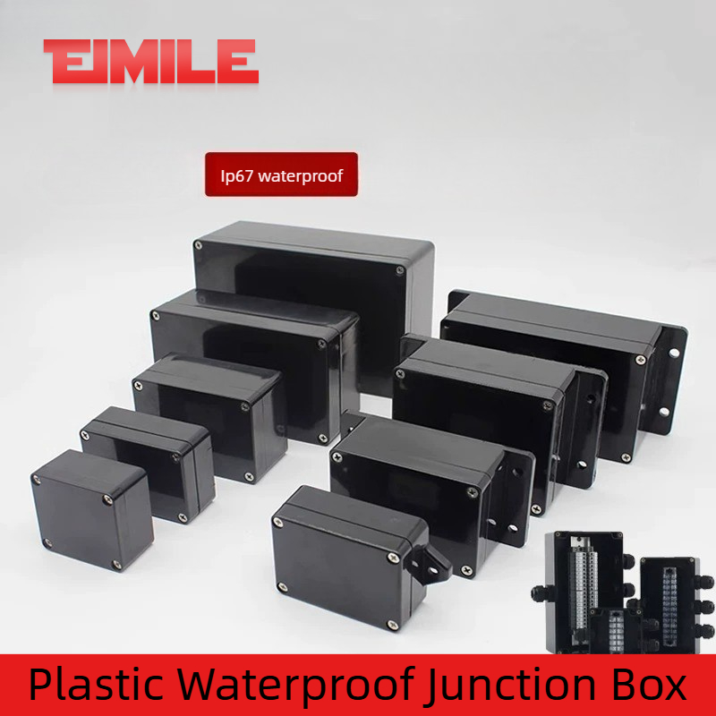 Outdoor Power Supply Box - Tip F Siyah Su Geçirmez Bağlantı