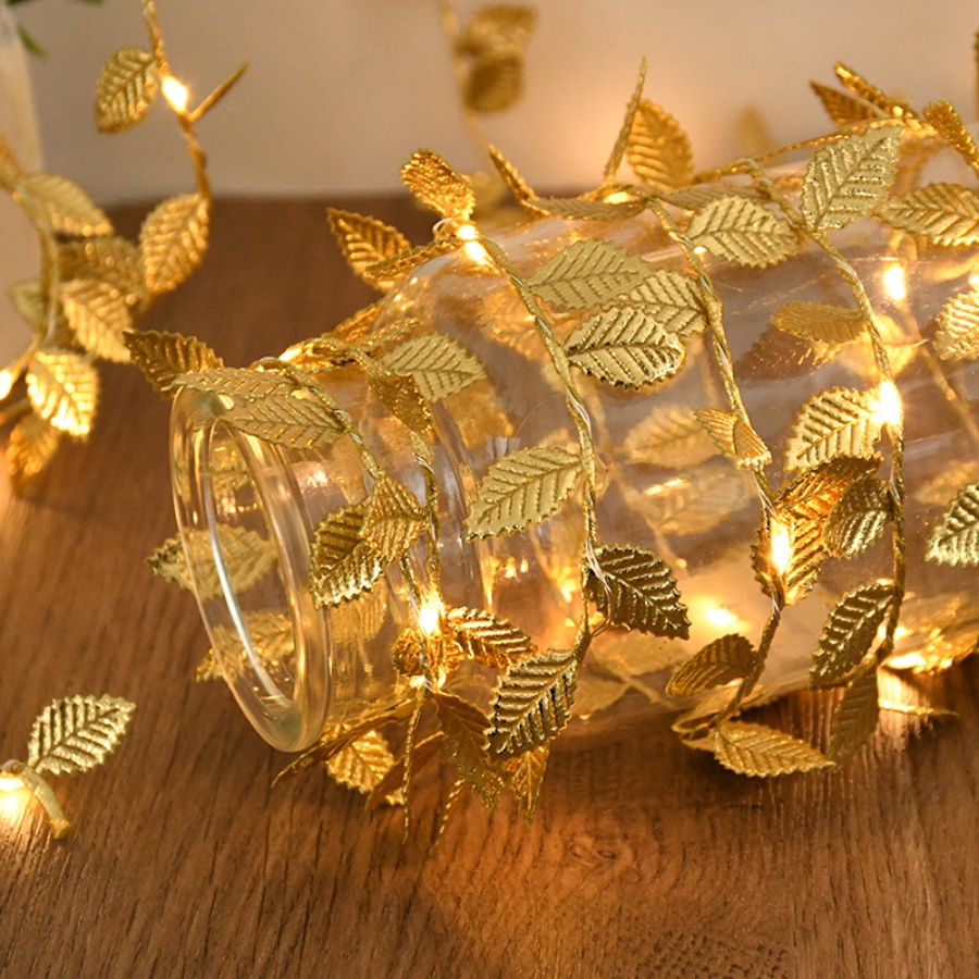 Outdoor Power For Wedding - Altın Yaprak Rattan Bakır Tel Dizili