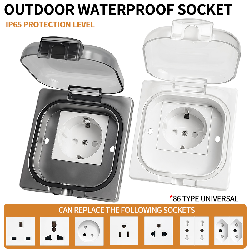 Outdoor Power Parts - IP65 Su Geçirmez Dış Mekan Prizi,